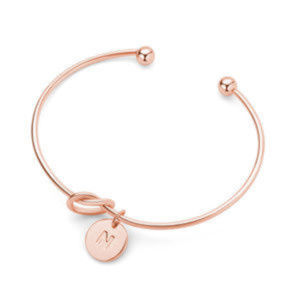 Initial Letter Bracelet-Rose Gold (Letter N)
